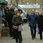 Shoppers at the Monday market in Parliament Street, York