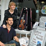 Emma Lewis and James Affleck at the craft and vintage market in Stafford