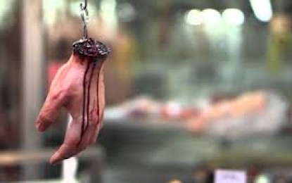 Market stall sells human body parts – all for a good cause.