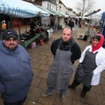 Epping market traders Adrian Harrison, Dean Burnham and Natasha Wallace