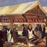 An artist's impression of how the original market stall looked at Kirkgate in 1884`