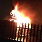 A photo of the fire at netil market at around 4am on Saturday posted on Twitter by @elliotscafe