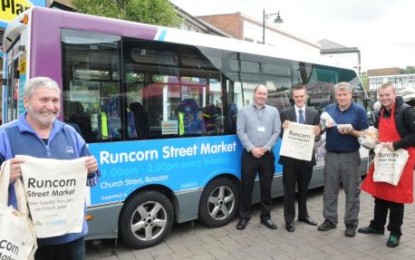 Branded mini bus and bags launched to promote Runcorn street market
