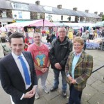 Coun Paul White, Richard Milner, Keith Mitchell and Coun Jenny Purcell at the open air market