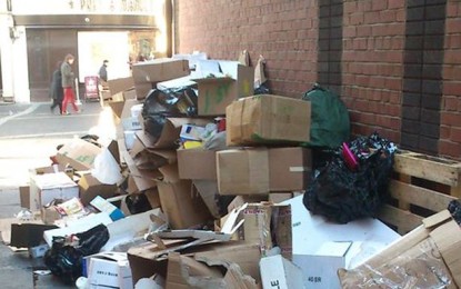Rubbish left piled high following Newcastle’s Christmas market
