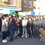 Students from Newham Sixth Form College set up market stalls in Hoxton Market