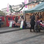 Food stalls at Maidstone’s Christmas market.