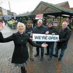 Letting people know Dudley Market will remain open, is councillor Judy Foster, with market traders