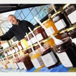 Steve Baines on the Lawn Mill Pantry stall at Beeston Market.