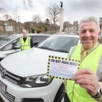 BUSINESS CONCERNS: Jason Miller and Roger Newhouse launch the Skipton Parking Buddies campaign to protect drivers from parking fines