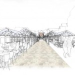 An artist's impression of the market, looking north from near the foot of Shambles. Pic by Bauman Lyons.